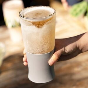 GLASS BEER FREEZE HOST IN White Clear, SET OF 2 (No Original Box)